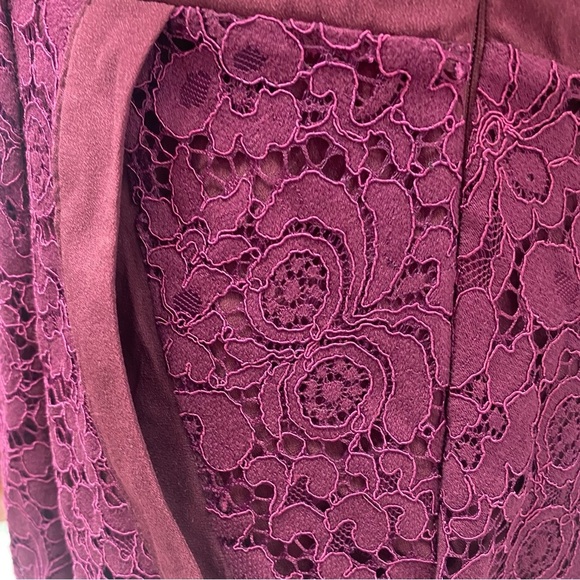 Free People Purple Fit and Flare Lace Mini Dress Cut Out Back Side Zipper - Picture 8 of 10